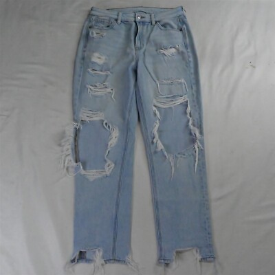 American Eagle 4 Mom High Rise Comfort Stretch Waistband Destroyed Jeans