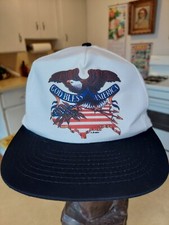 Vintage 90s GOD BLESS AMERICA Snapback Hat Cap Eagle Flag
