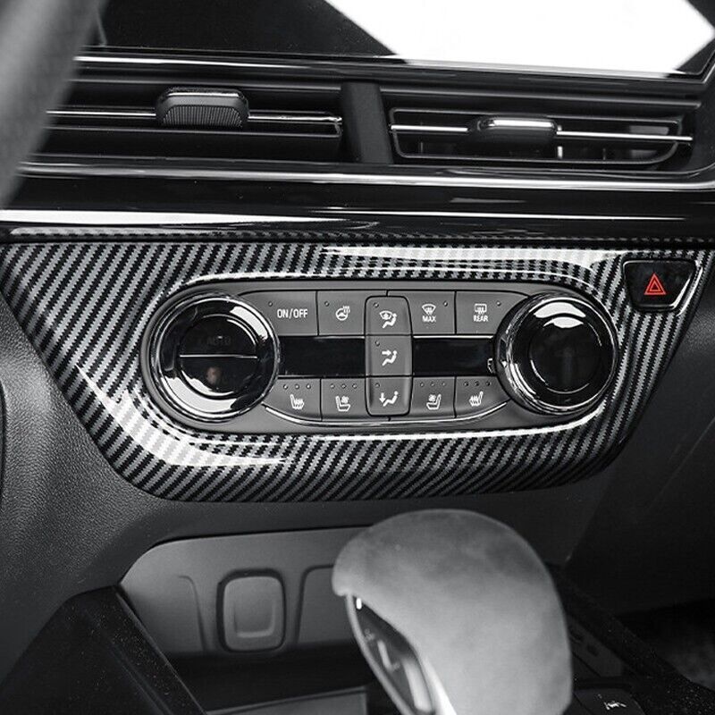 Carbon Fiber ABS Air Conditioner Button Panel Cover Trim For Chevrolet Trax 2024