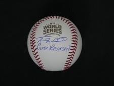 TRAVIS WOOD SIGNED 2016 WORLD SERIES BASEBALL INSCRIBED CURSE REVERSED BAS COA