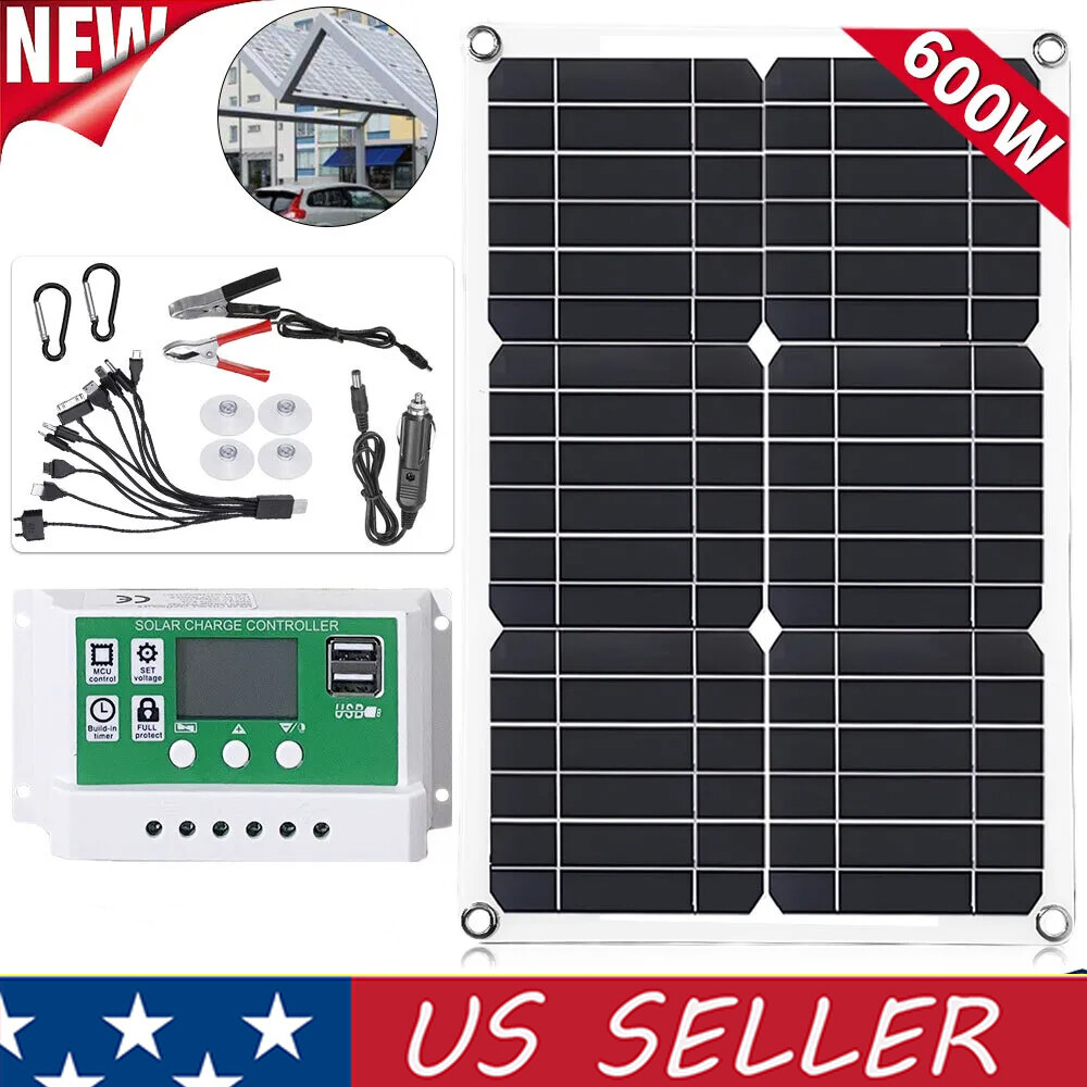 600W Solar Panel Kit with 100A 12V Charger for Caravans US