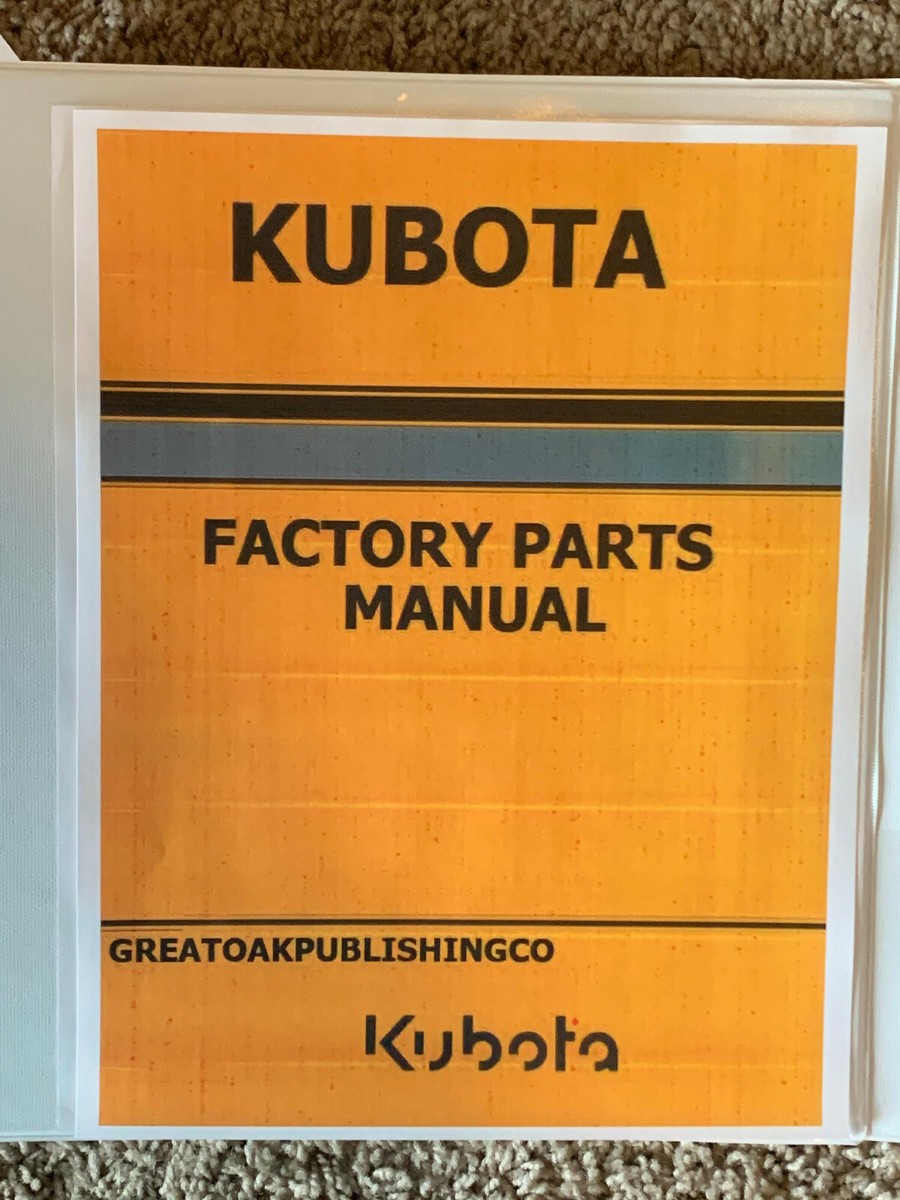 KUBOTA Z125E master parts and operator manuals printed in