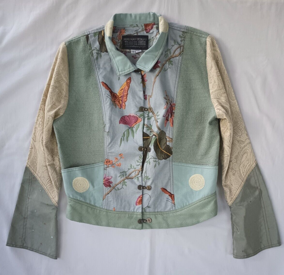 Mimi Hay Designs Womens Multicolor Multi-texture Designer Jacket