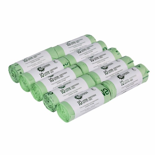 10 Litre x 250 AllGreen Compostable Bags for Kitchen CaddyEN13432