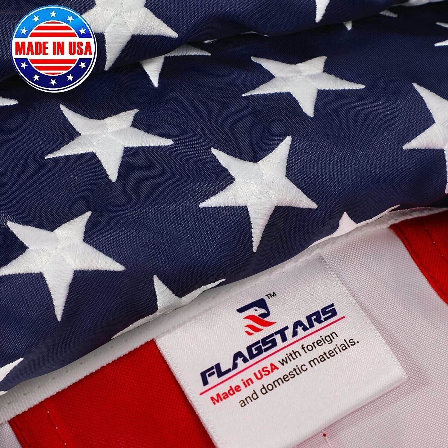 MADE IN USA FLAGSTAR 3x5 FT American FLag Banner 300D Nylon Embrodered