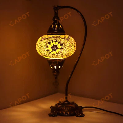 Lampe mosaïque turque marocaine fabriquée à la main Tiffany lampe de bureau - Photo 1/4