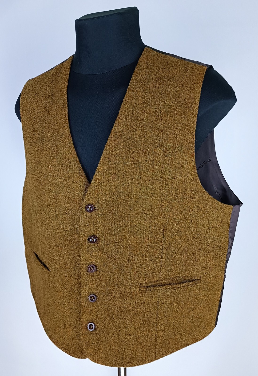 Harris Tweed x Walbusch Mens Brown Wool Vest Waistcoa… Gem