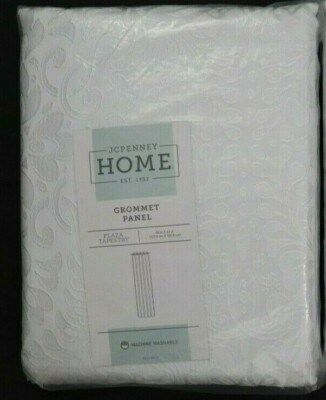 JCPenney 50x63 Plaza Tapestry White Blackout Grommet Window