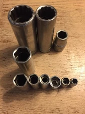 Vintage S-k Tool USA SAE Socket Mix Set Shallow/short/deep/long 1/4-3/8-1/2"6-Pt