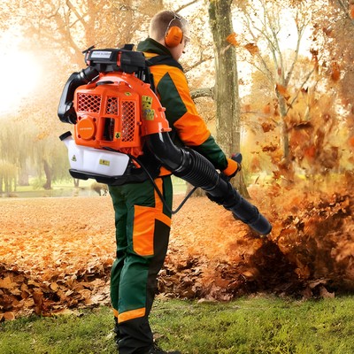 80CC Backpack Gas Leaf Blower, Gas Blower 900CFM Powerful Clearing Leaf Blower