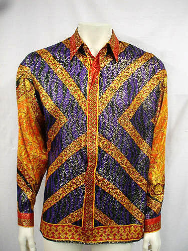 NWT MENS CREME DE SILK RED GOTHIC SILK SHIRT STYLE ARTHUR 7105 SIZE