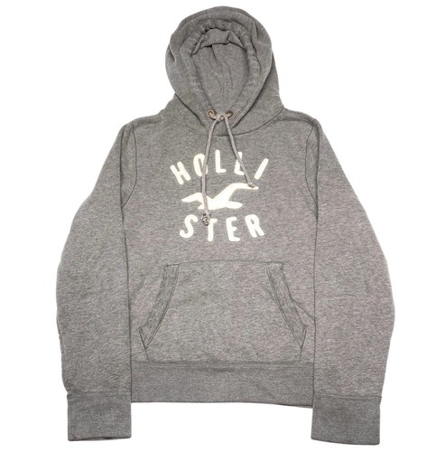 Y2K Hollister Hoodie Sweatshirt XL Gray Embroidered Logo 00s Vtg Unisex Pullover