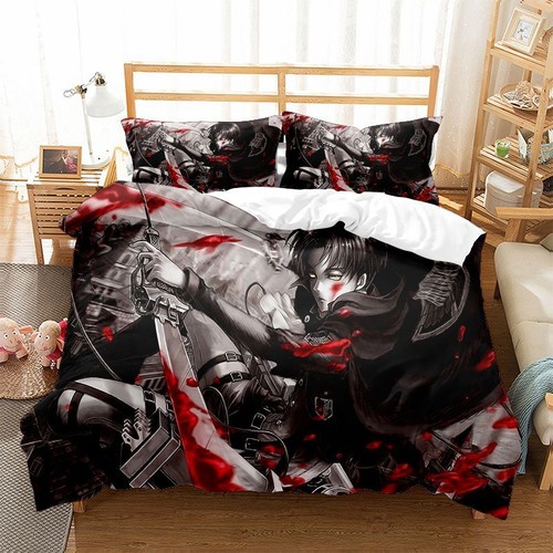 Attack On Titan Bedding Set 2/3 PCS Quilt Duvet Cover Dorm Single Double King UK - Picture 2 of 18