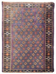 Rare Hand Knotted Vintage Afghan Zakani Balouch Wool Area Rug 4.8 x 2.8 Ft