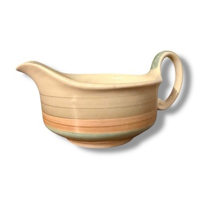 Susie Cooper Wedding Band Ring Stripes Gravy Boat Sauce Jug Yellow Green Beige