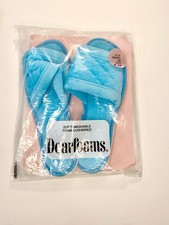 Vintage DearFoams Slippers Slide Slip On Open Toe Back Medium 6.5 7.5 Turquoise