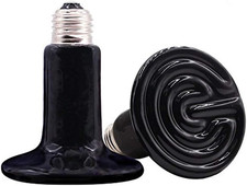 2 Pack 150W 110V Ceramic Infrared Heat Emitter Bulb for Reptiles Chickens Coop