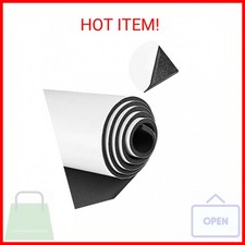 Neoprene Sponge Rubber Foam Sheets with Adhesive Backing, 12" x 60" x 1/4" Black