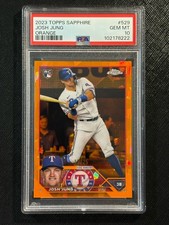 2023 Topps Chrome Sapphire Josh Jung #529 Rookie RC Orange /25 PSA 10