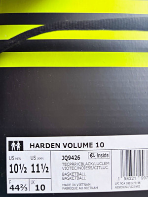 adidas Harden Vol. 10 Men's Low Top Lace Up Basketball Sneakers Purple JQ9426