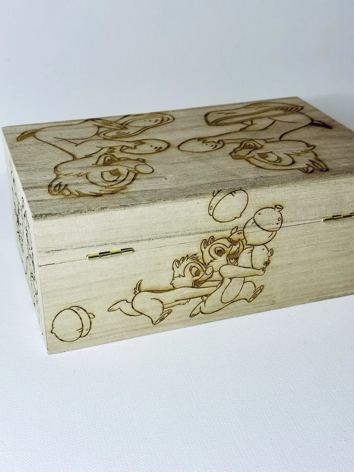 Disney Chip And Dale Etched Wooden Keepsake Box - Image 3 of 4