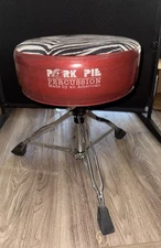Pork Pie Percussion Drum Throne - Zebra Print / Red Sparkle -USA VINTAGE