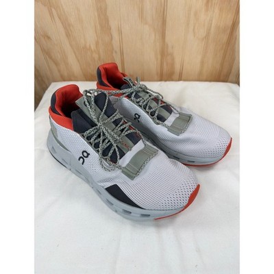 On Cloudnova Silver Orange Limited Edition Sneakers Men 7.5 Lace Up