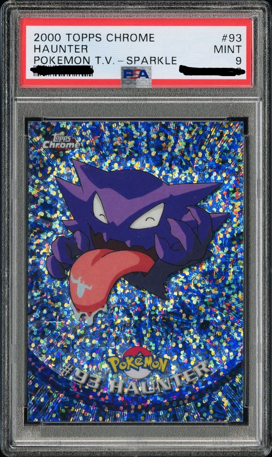 2000 Topps Chrome Pokémon TV Series 2 Haunter Sparkle Parallel #93 (PSA 9 MINT)