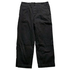 MARGARET HOWELL Black Wide Cotton Chino Pants Size 2 M Japan F/S