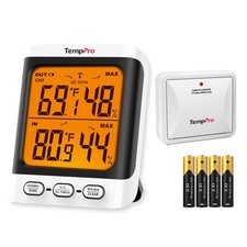 TempPro Indoor Outdoor Thermometer Wireless, 500 ft Outside Thermometer with .
