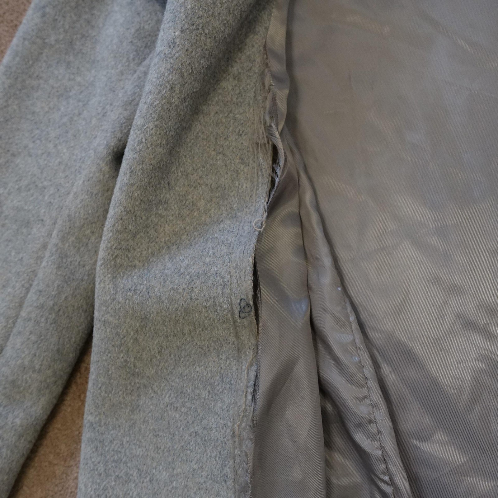 Zara Basic Coat Womens Medium Gray Wool Blend Lon… - image 9