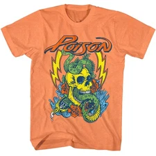 Poison Snake Skull Cantaloupe Heather Music Shirt