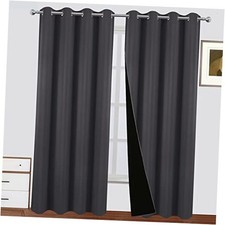 100 Blackout Curtains 52 x 84 Inch/Curtains 52"W x 84"L Pack of 2 Dark Grey