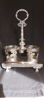 Ancien huilier vinaigrier argent massif époque 19ème siècle