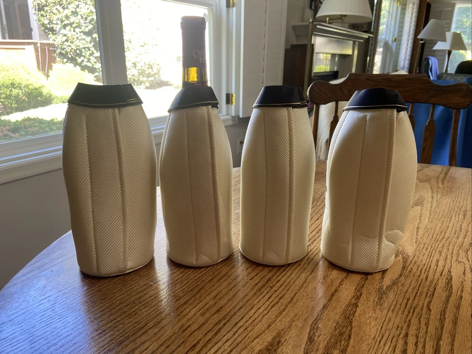 Juego de 4 chaquetas de botella de champán Moët & Chandon cubierta aislante vino galleta Foto 2 de 3