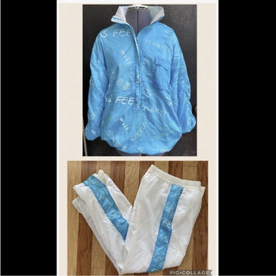 VINTAGE 1980s LUHTA FINLAND LADIES SUMMER SPRING SKI OUTFIT SET TOP PANTS 8 10
