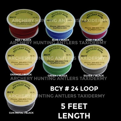 60'' - 2-COLOR BCY #24 Archery Bowstring Bow String RELEASE D LOOP CORD MATERIAL