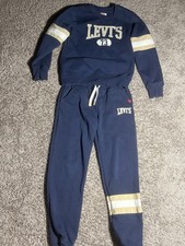 Levis Kids 2 Piece Jogger Set Boys Medium 10-12 Blue Sweatshirt Pants Outfit