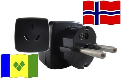 Reiseadapter Norwegen - Kompatibel mit Geräte St. Vincent u. d. Grenadinen