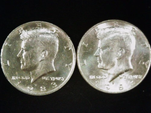 1983-P and D Kennedy Half Dollars (2 coins) AU++. Free Shipping!