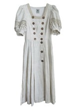 Sauwaldtracht Long Linen Austrian Dress Country House Style Dress Beige Color S