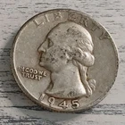 1945-D VF Washington Quarter 90% Silver