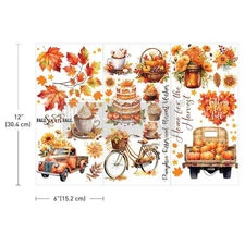 Autumn Splendor | Mini Rub-On Decor Transfer | Redesign with Prima
