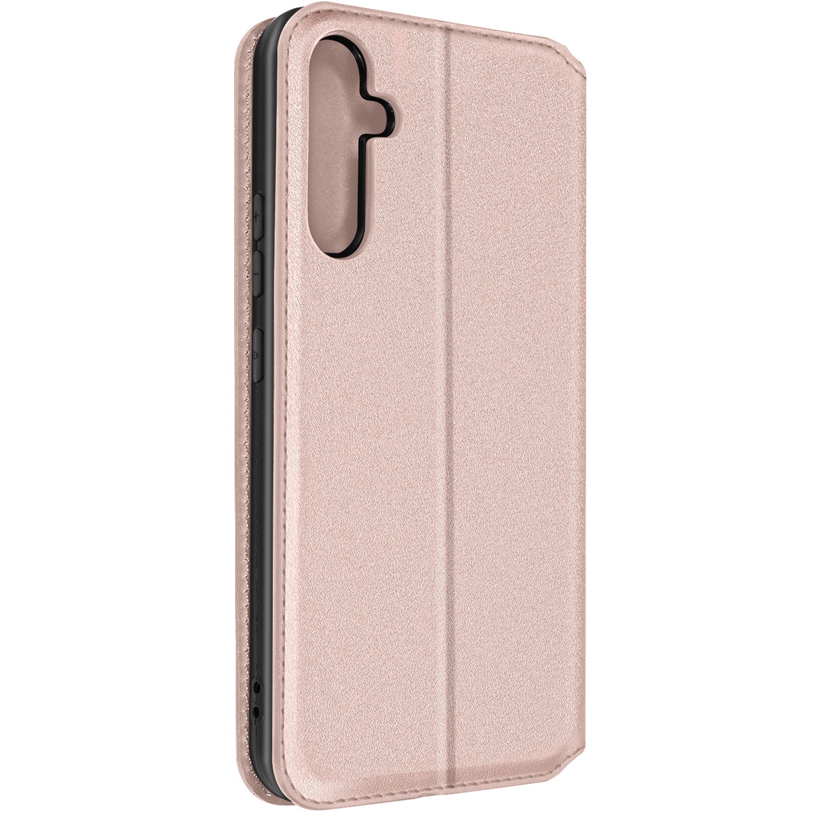Housse Galaxy A34 5G rose avec support vidéo et rabat magnétique
