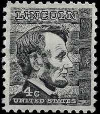 US Scott # 1282, Abraham Lincoln, Prominent Americans, 1965 4¢ Stamp, MNH