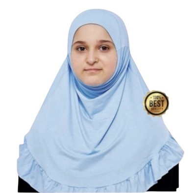 Kinder Hijab Mädchen 10 Farben Amira Fertig Kopftuch 1-teilig mit Volants Niqap