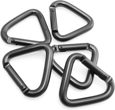 5PCS Black Aluminum Alloy Triangle Keychain Snap Hook Carabiner Outdoor Camping