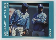 1990 Star Ken Griffey Jr & Sr Ken Griffey Jr #1 HOF x4y