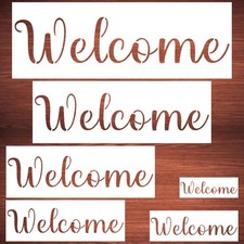 Large Welcome Stencils for Painting - 6 Pack Welcome Stencil Templates for Paint