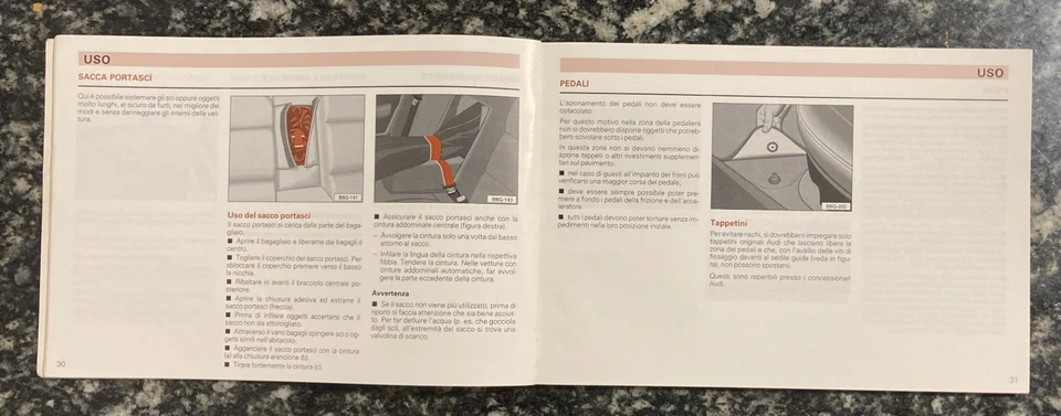 AUDI 80 Libretto Uso e Manutenzione 1992 - Immagine 2 di 3